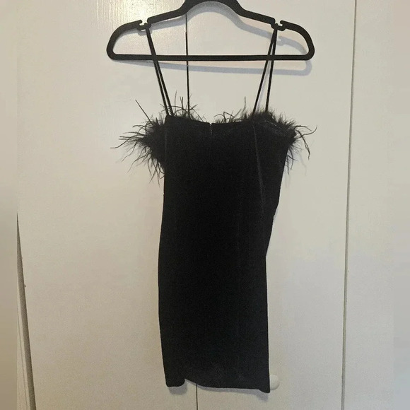 Superdown Erica Mini Feather Dress NWT Size Small - Picture 8 of 8